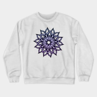 Flower Mandala Blue Violet Abstract Art Crewneck Sweatshirt